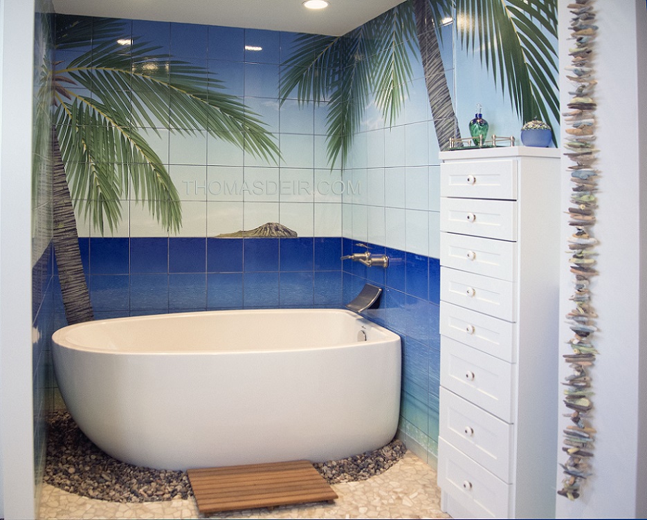 Bathroom Renovation Tropical Oasis Tile Murals