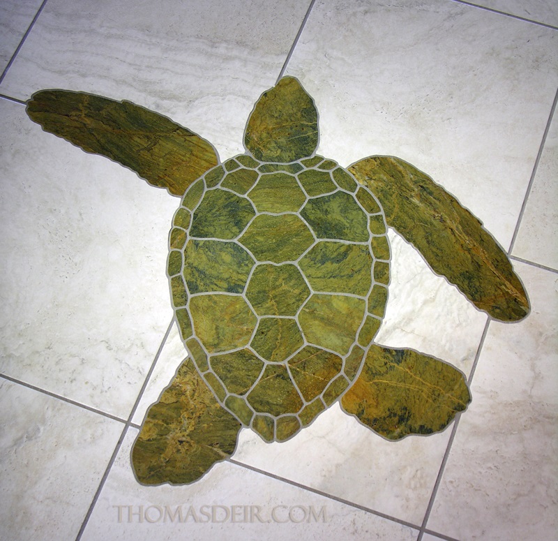 Mosaic Turtle Inlay Entry Floor