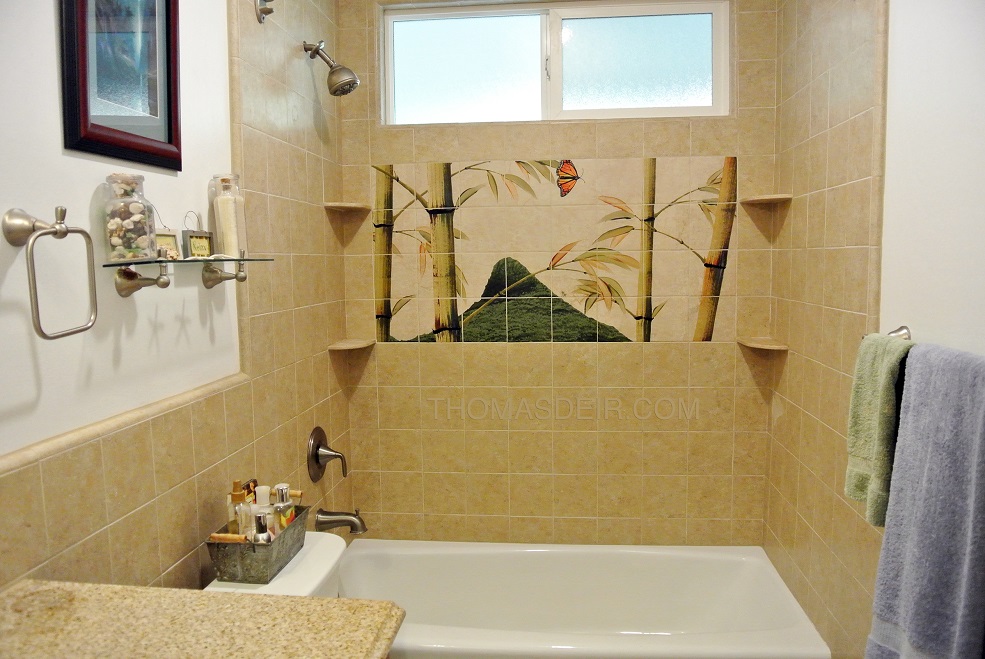 Bath Shower Tile Design Bamboo Reproduction