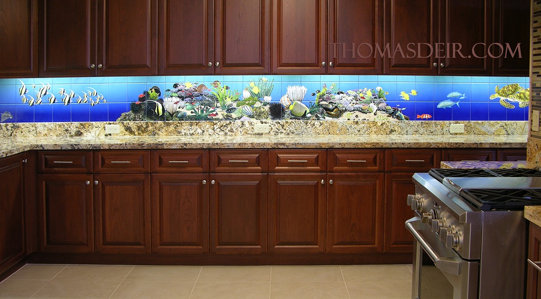 Kitchen Tile Mural Aquarium Reef Scene