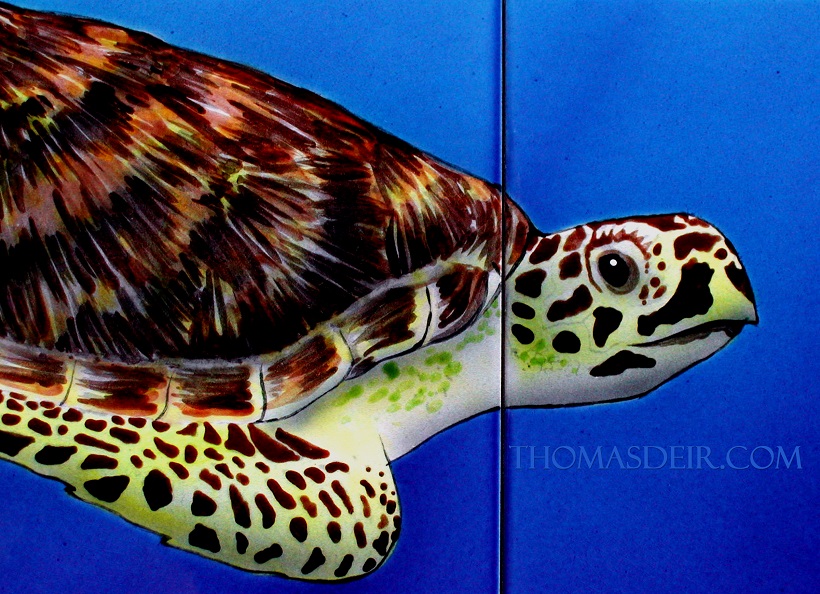 Turtle Tile Mural detail-0
