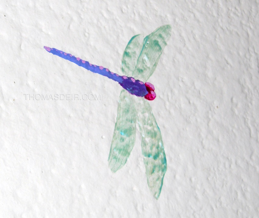 tile mural Dragonflies detail 1