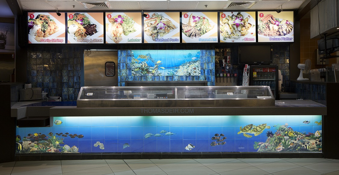 Tropical Fish Aquarium Tile Murals For Restaurant