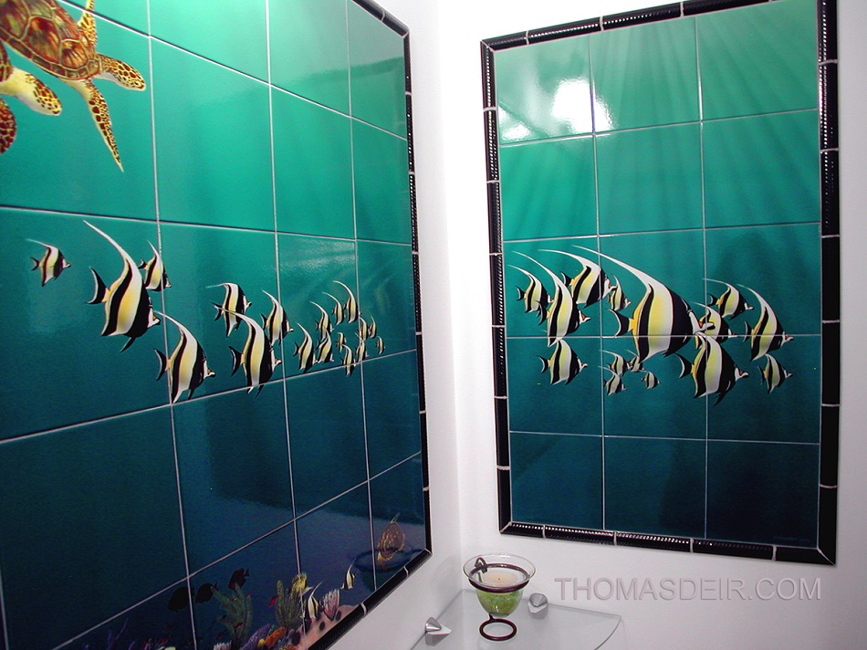 Aquarium Style Bathroom Wall Tile Mural