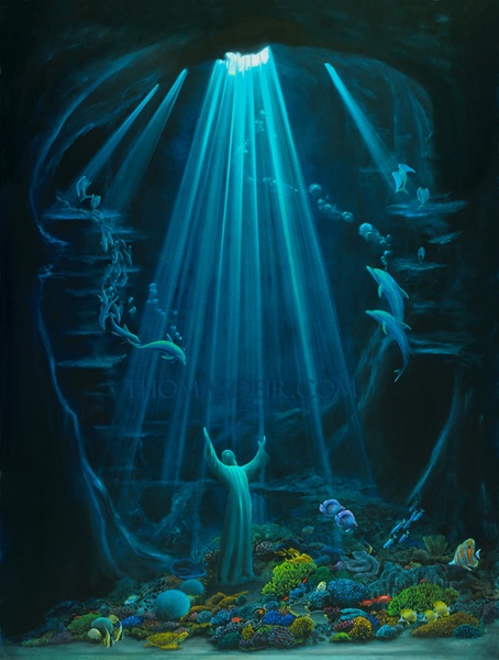 Christ of the Deep Undersea Painting on Canvas