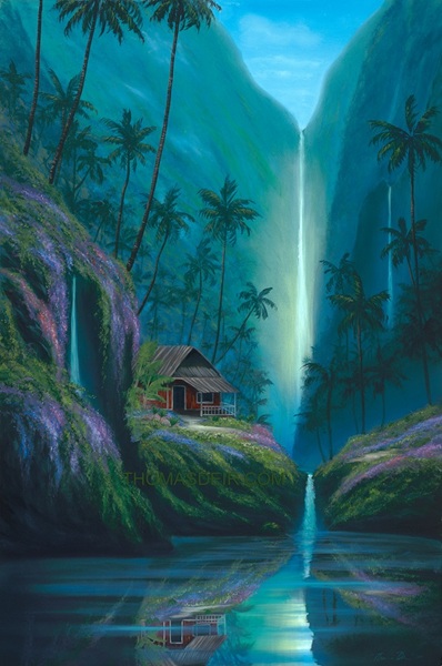 "Enchanted Tropical Waterfall"
