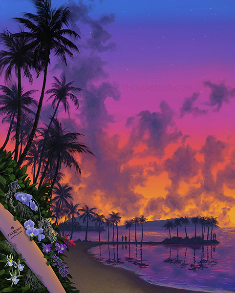 Sunrise on the beach from the Kahala Hotel and Resort.